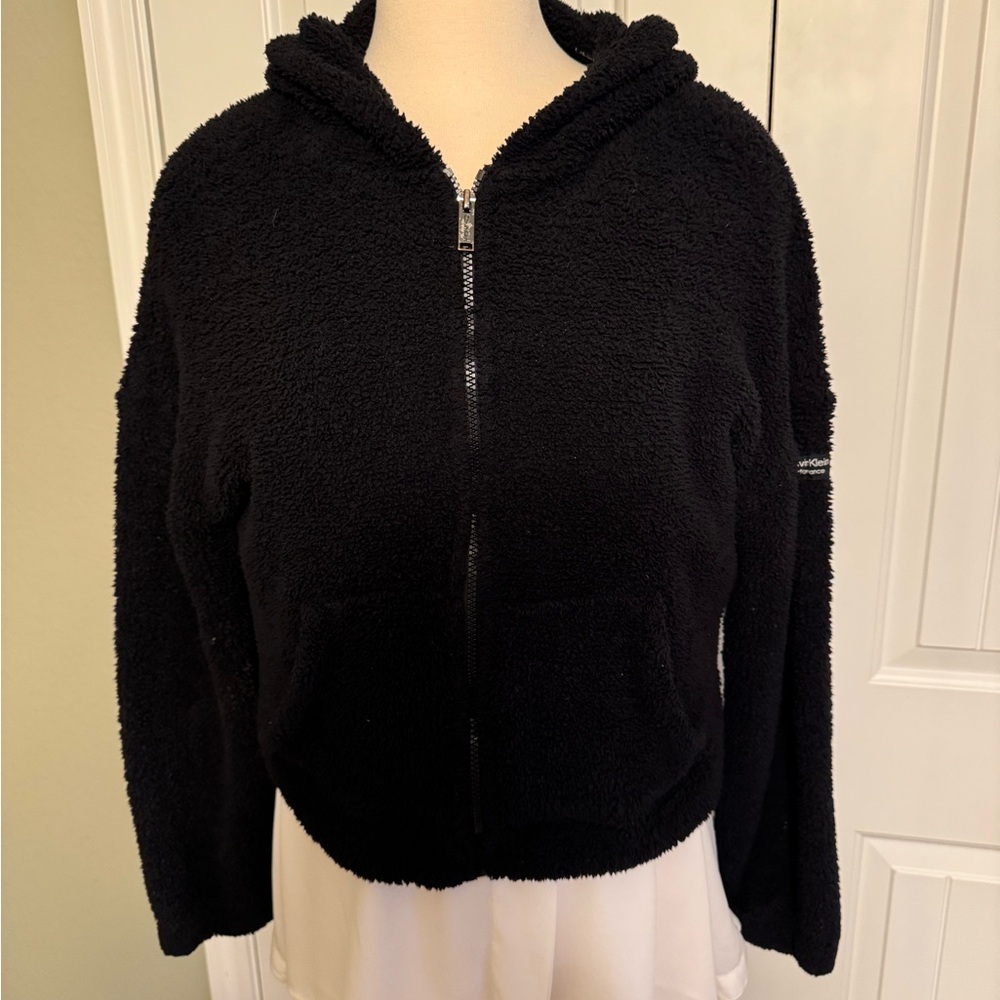 Calvin Klein Black Sherpa Zip Hoodie